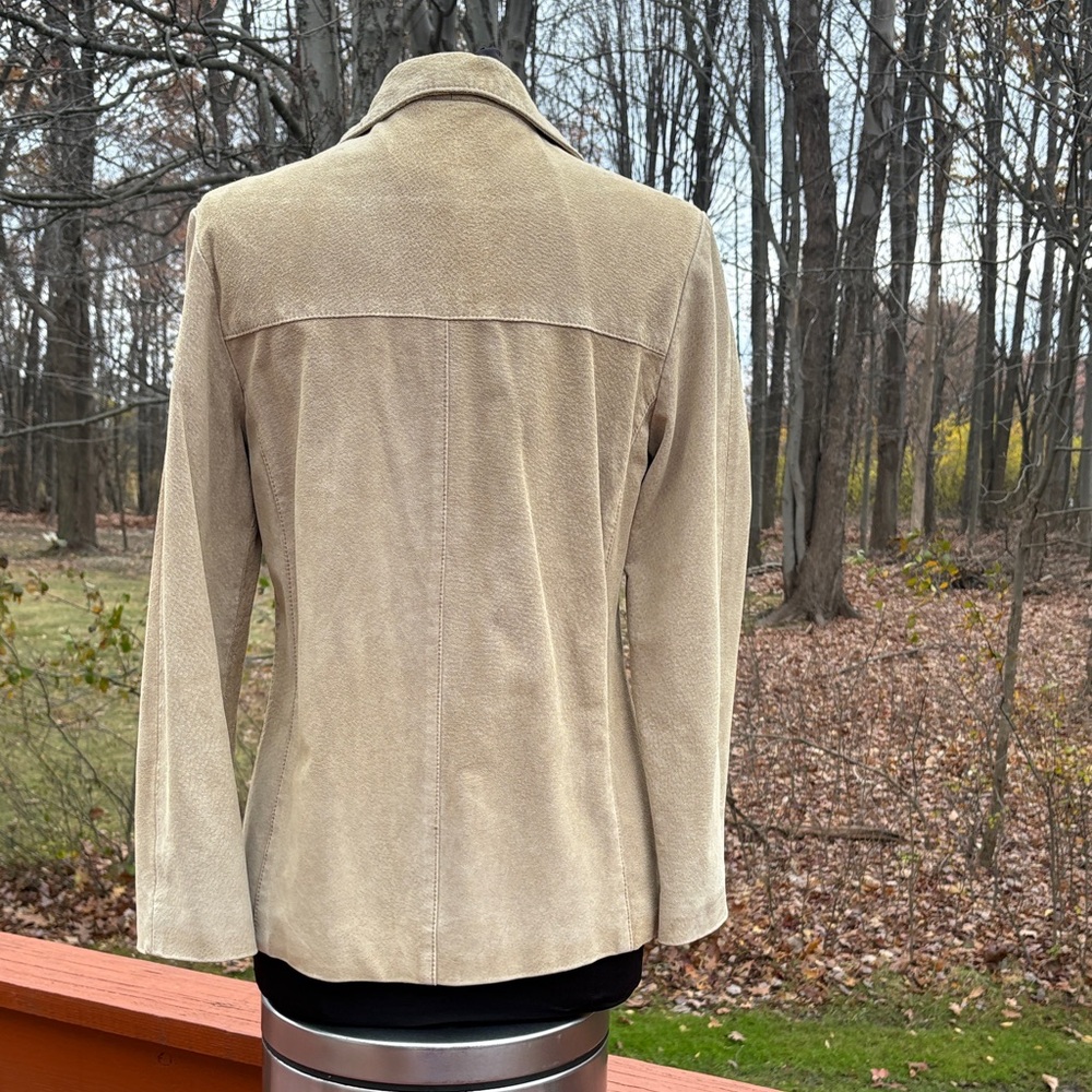 Genuine Suede Vintage Clio Women's Beige Blazer-Excellent Condition - Picture 3 of 10